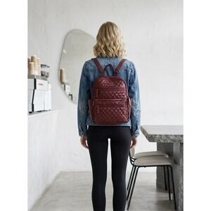 Heart Love by Charo Quilted Burgundy  Leather Backpack Purse adjustable NWT